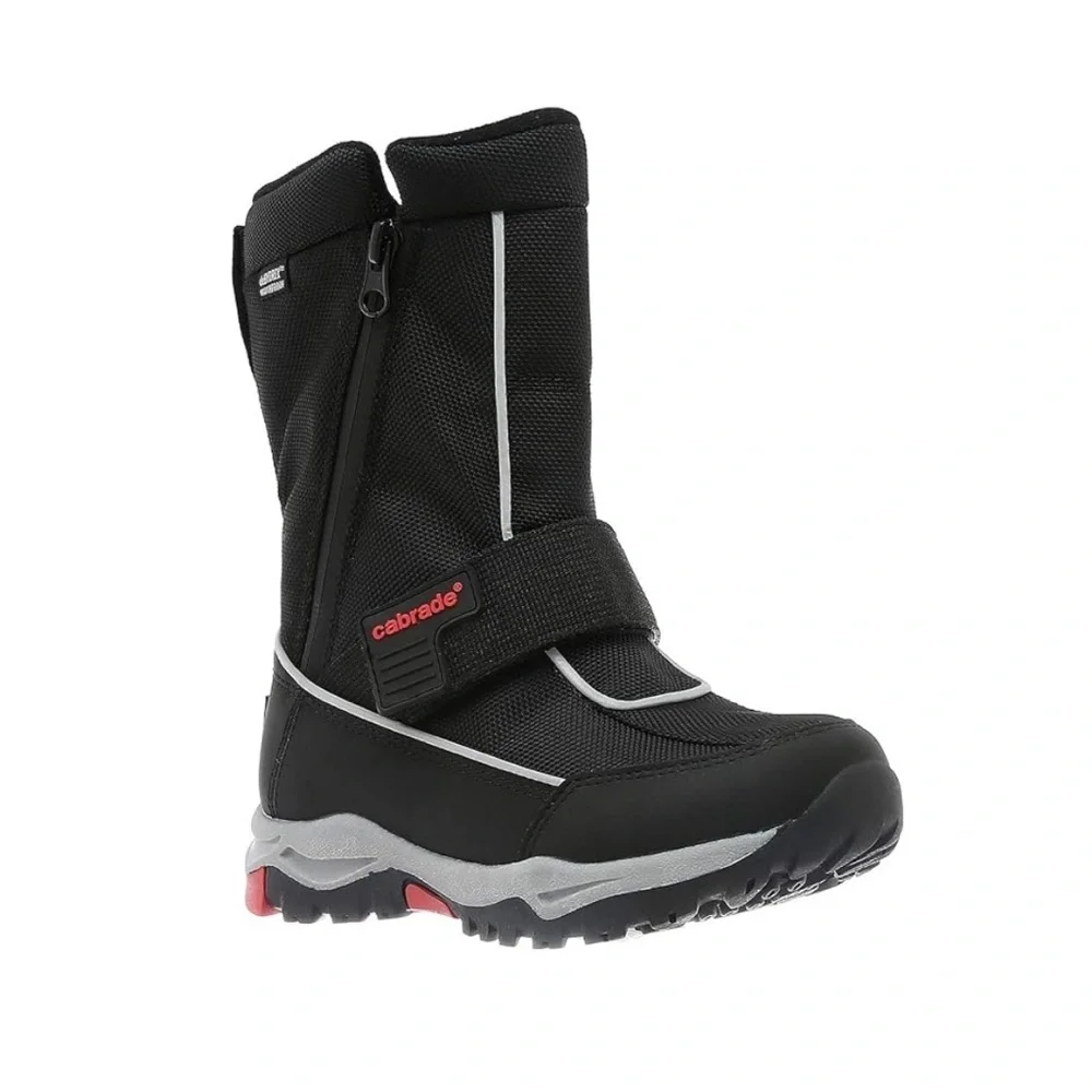 NEW CABRADE Boy's Snow Boot Waterproof enTHERMA-Insulated Nylon Reflective Sz 13